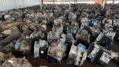 Large stock of used transmission assemblies